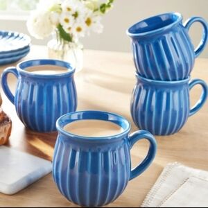 💜 2025 New Pioneer Woman Colette Blue Ceramic Mug 4 Pack Set